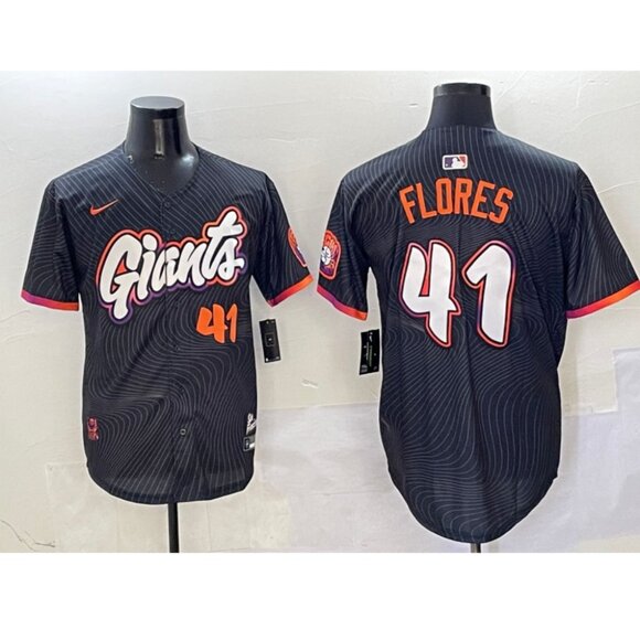 Mens Youths Kids Womens Wilmer Flores Jersey Black Stitched
